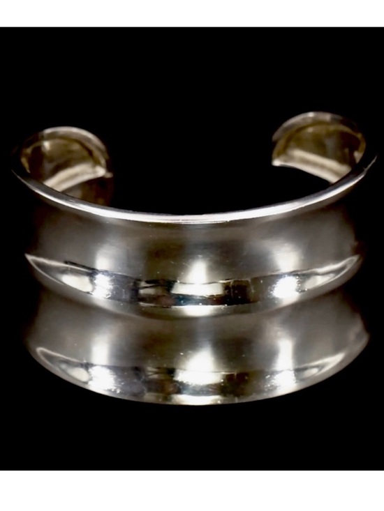 Jewelry - Signed, Mexican / Taxco Vintage Modernist Sterling Silver Cuff Bracelet